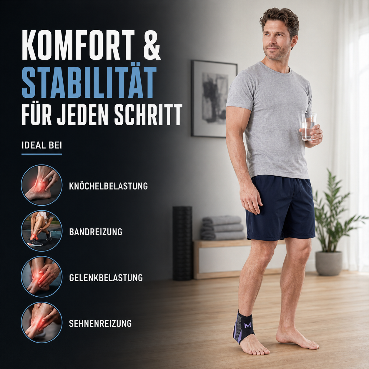 Verstelbare Enkelbrace voor Sport en Herstel – Flexibele Ondersteuning met Compressie
