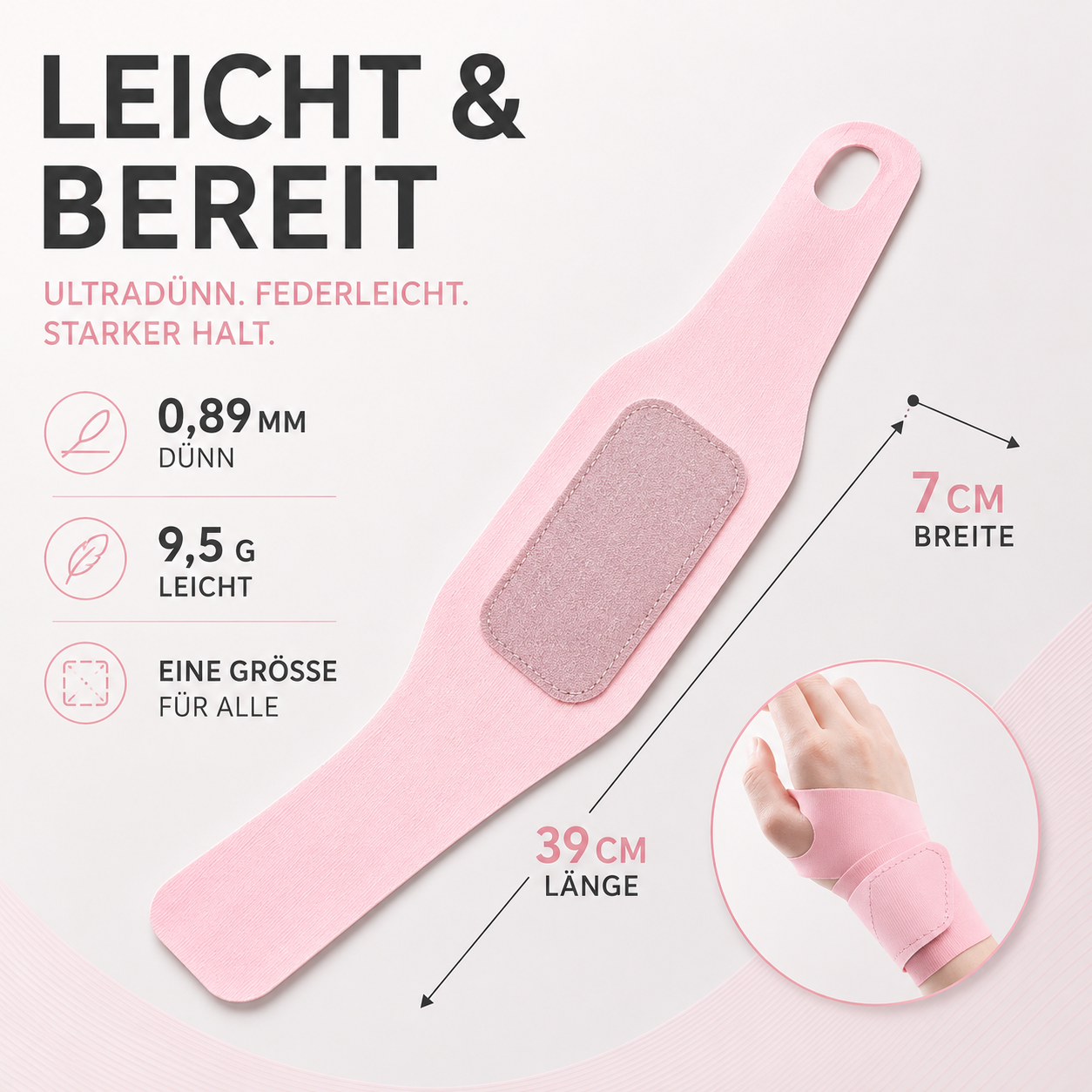 Polsbrace Ultralight — Ademende Nylon Handsteun met Verstelbare Sluiting voor Training en Dagelijks Gebruik