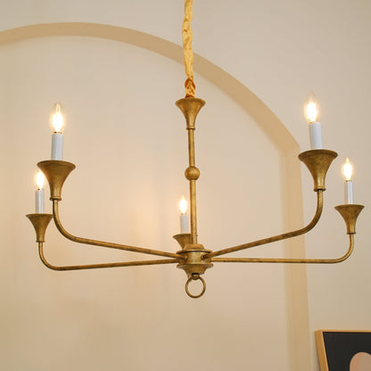 Kaarslamp Kroonluchter Messing Metaal Goud Zwart Wit Nikkel Woonkamer Eetkamer 5 6 Armen Hanglamp Vintage Kaarsenkroonluchter