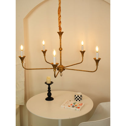 Kaarslamp Kroonluchter Messing Metaal Goud Zwart Wit Nikkel Woonkamer Eetkamer 5 6 Armen Hanglamp Vintage Kaarsenkroonluchter