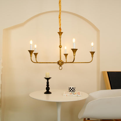 Kaarslamp Kroonluchter Messing Metaal Goud Zwart Wit Nikkel Woonkamer Eetkamer 5 6 Armen Hanglamp Vintage Kaarsenkroonluchter