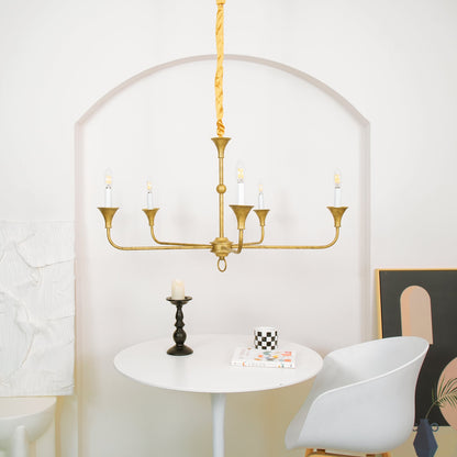 Kaarslamp Kroonluchter Messing Metaal Goud Zwart Wit Nikkel Woonkamer Eetkamer 5 6 Armen Hanglamp Vintage Kaarsenkroonluchter