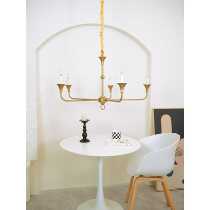 Kaarslamp Kroonluchter Messing Metaal Goud Zwart Wit Nikkel Woonkamer Eetkamer 5 6 Armen Hanglamp Vintage Kaarsenkroonluchter