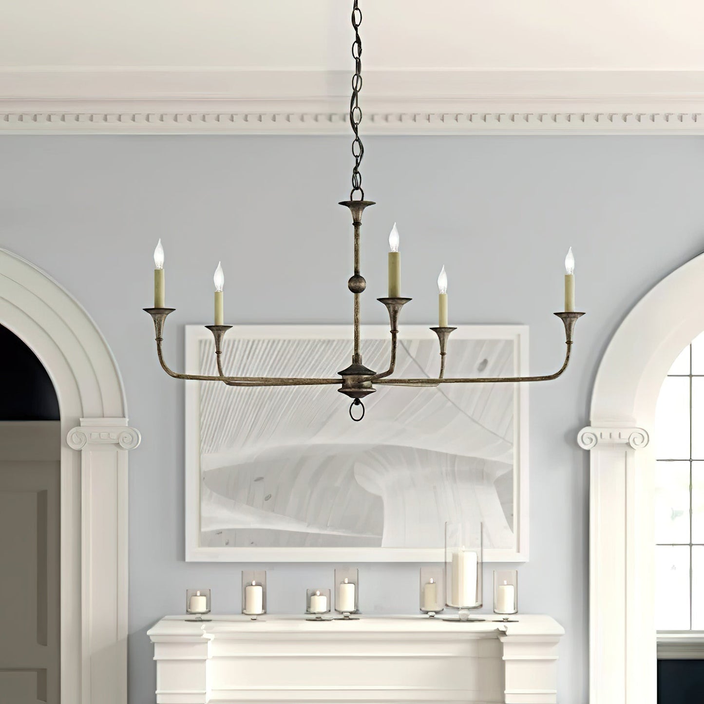 Kaarslamp Kroonluchter Messing Metaal Goud Zwart Wit Nikkel Woonkamer Eetkamer 5 6 Armen Hanglamp Vintage Kaarsenkroonluchter