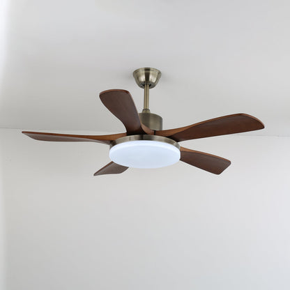 Plafondventilator met Verlichting Houten Bladen Metalen Frame 106/132cm Scandinavisch Design 6 Snelheden Afstandsbediening
