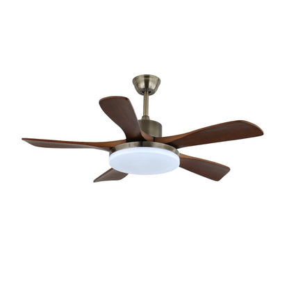 Plafondventilator met Verlichting Houten Bladen Metalen Frame 106/132cm Scandinavisch Design 6 Snelheden Afstandsbediening