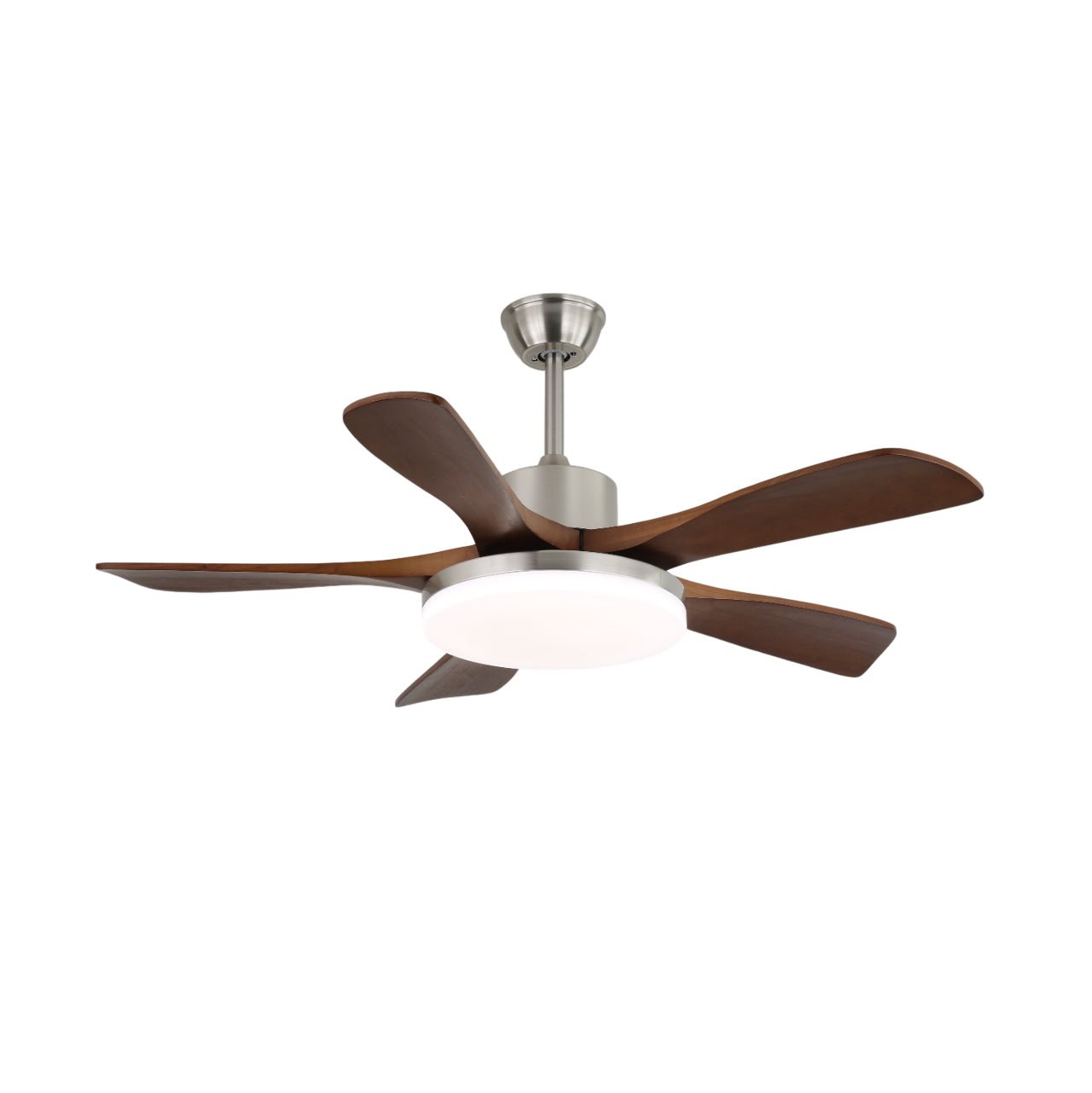 Plafondventilator met Verlichting Houten Bladen Metalen Frame 106/132cm Scandinavisch Design 6 Snelheden Afstandsbediening