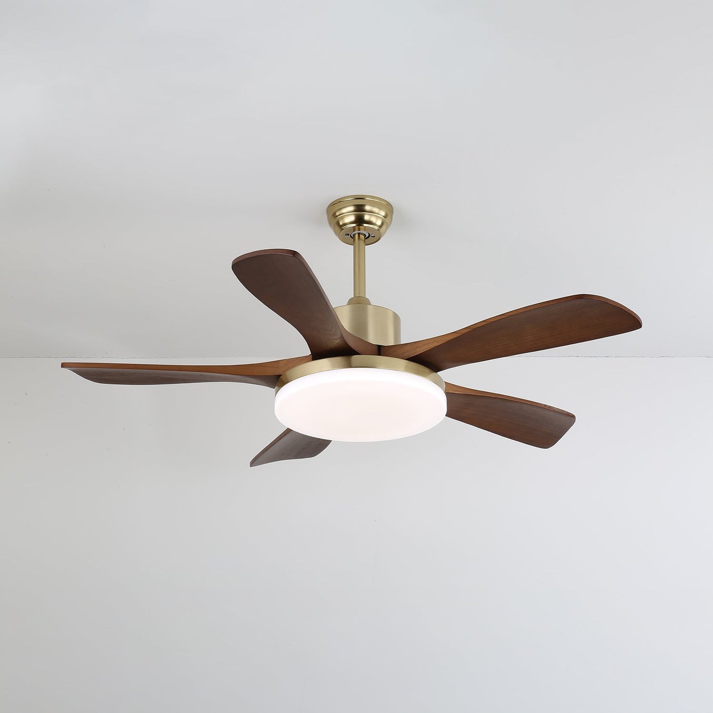 Plafondventilator met Verlichting Houten Bladen Metalen Frame 106/132cm Scandinavisch Design 6 Snelheden Afstandsbediening
