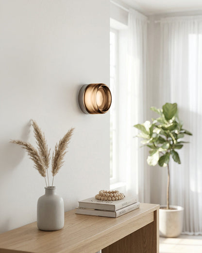 Minimalistische LED-Wandlamp Rond Aluminium Acryl Diffuus Licht Warm Wit Modern Design Compact Slaapkamer Gang Accentverlichting