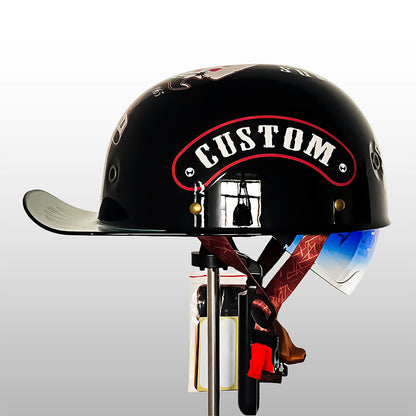 Half-Face Motorhelm met DOT & ECE Certificering - Sportieve Baseballcap Stijl Veiligheidshelm voor Scooter