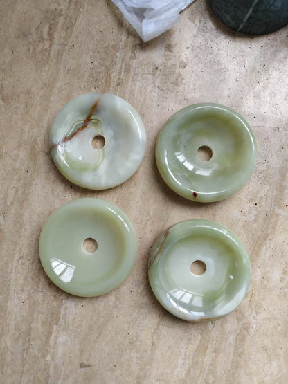 Ronde Jade Wandlamp met Glazen Kap – Luxe Natuursteen Design Verlichting 14 cm