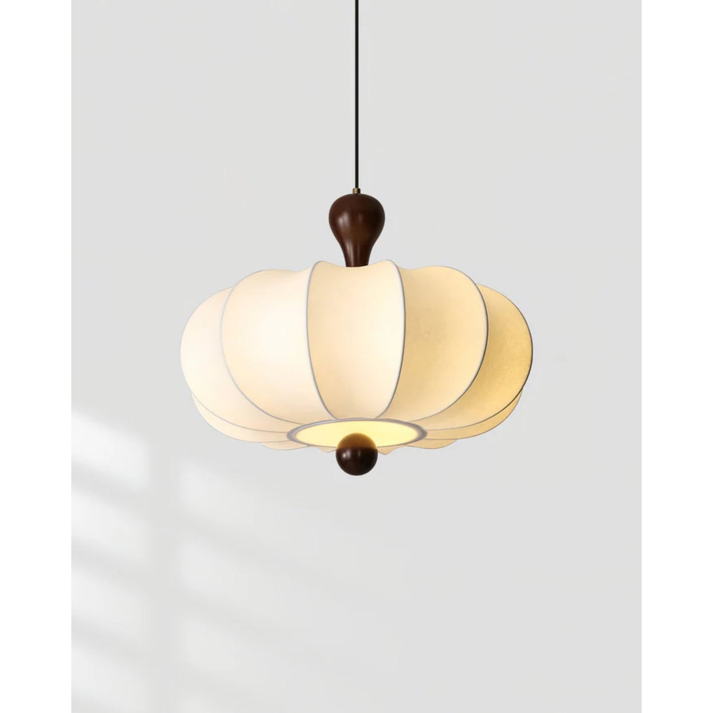 Hanglamp Stof Walnoothout Wit Eettafel Woonkamer Japandi Hanglamp Stoffen Lampionlamp Hal