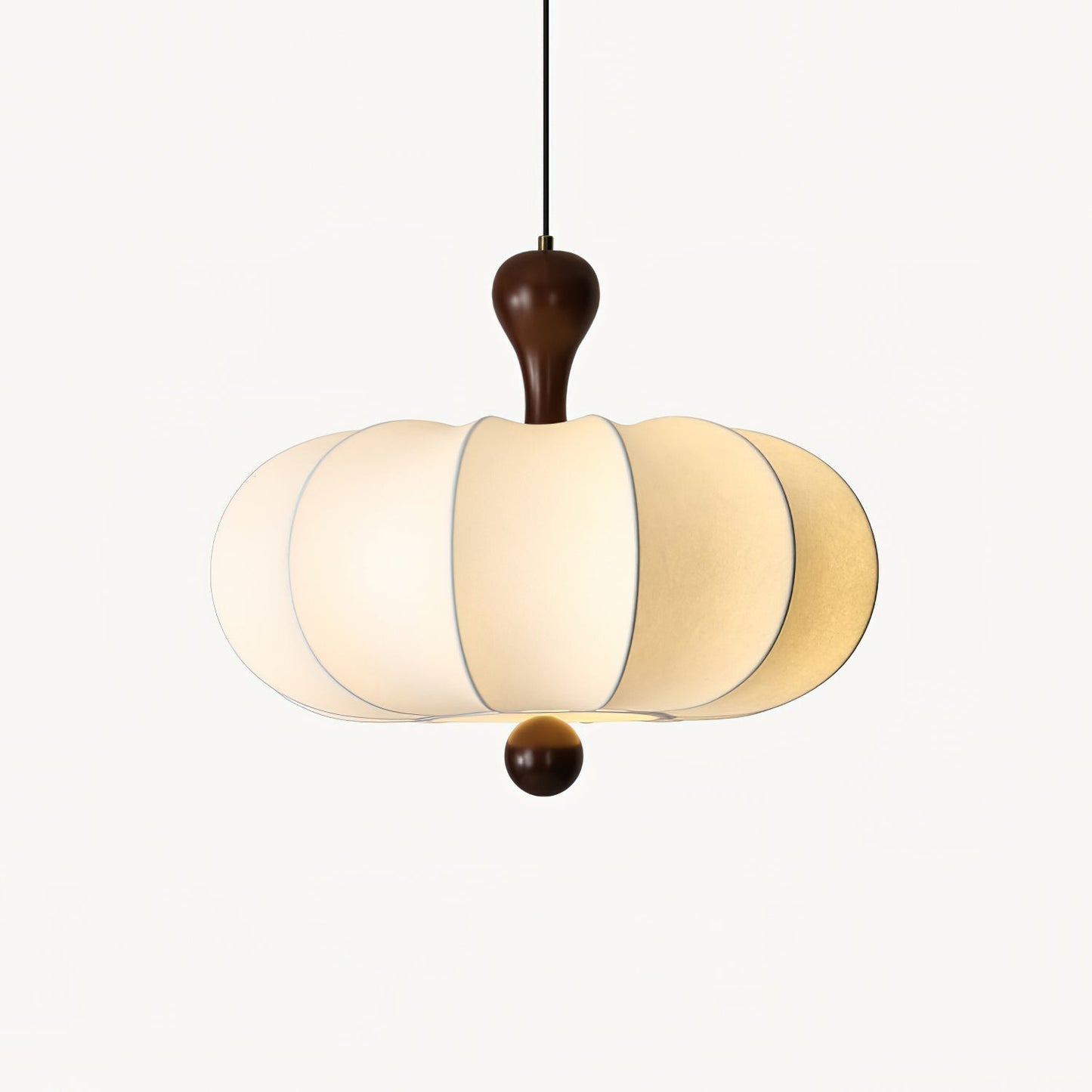 Hanglamp Stof Walnoothout Wit Eettafel Woonkamer Japandi Hanglamp Stoffen Lampionlamp Hal