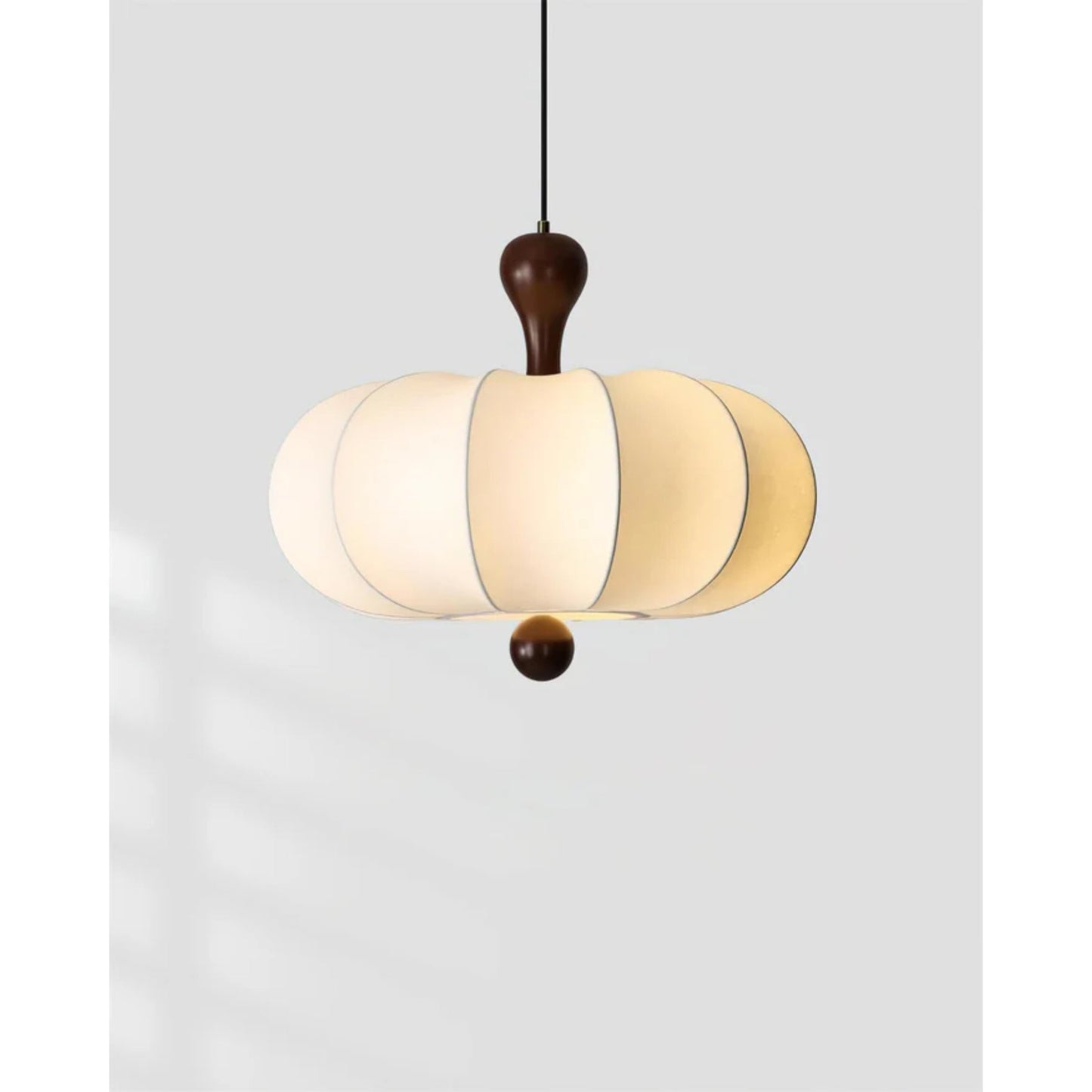 Hanglamp Stof Walnoothout Wit Eettafel Woonkamer Japandi Hanglamp Stoffen Lampionlamp Hal