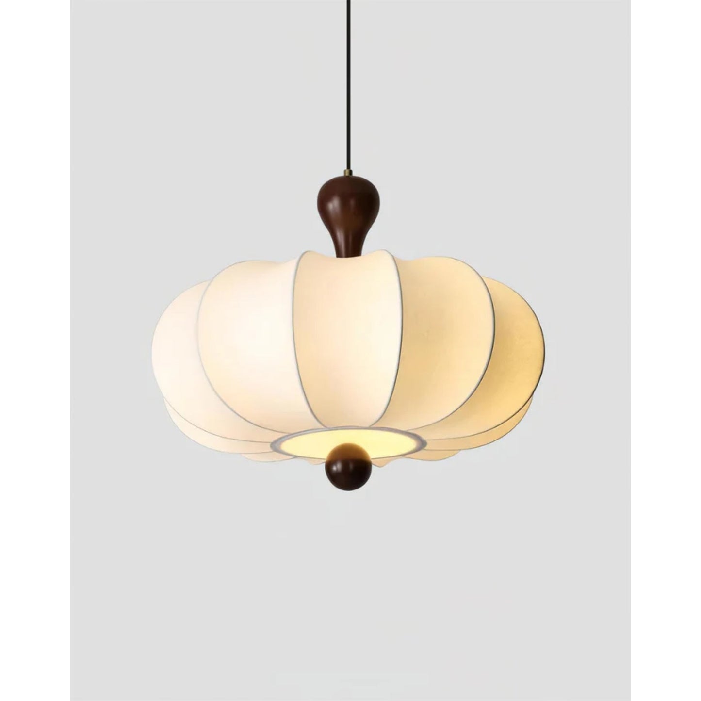 Hanglamp Stof Walnoothout Wit Eettafel Woonkamer Japandi Hanglamp Stoffen Lampionlamp Hal