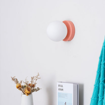 Nuvol Wandlamp — Metalen Wandspot met Glazen Bol ø12cm — Compacte Wandverlichting in 5 Kleuren