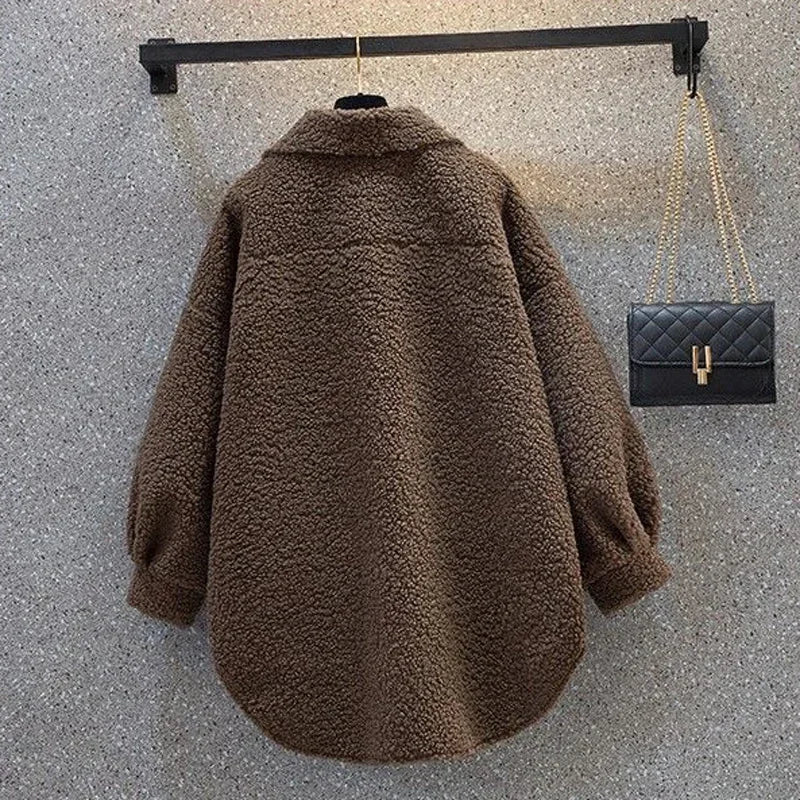 Nyla | Dames Lange Winterjas - Zachte Pluche, Casual Oversized 3