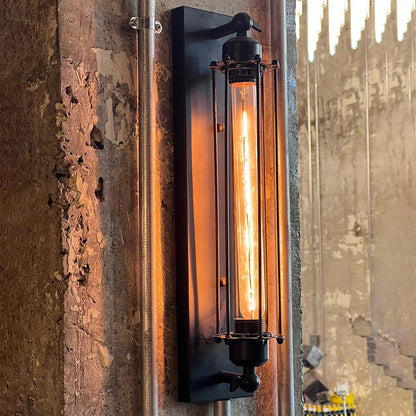 Vintage Wandlamp LED Metaal Gietijzer Zwart Zilver Brons 47x10cm