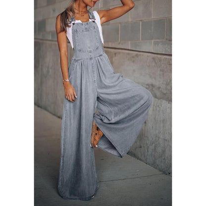 Dames Blauwe Denim Jumpsuit Overall