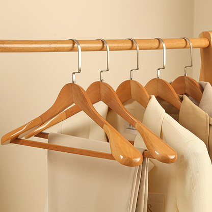 Kledinghangers Hout Metaal Donkerbruin Garderobe Kast Jas Hanger Set Luxe Kledinghanger Antislip Vormbehoud