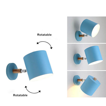 Wandlamp Metaal Hout Verstelbaar Slaapkamer Woonkamer Scandinavisch Macaronkleur E27 Bedlamp Muurlamp
