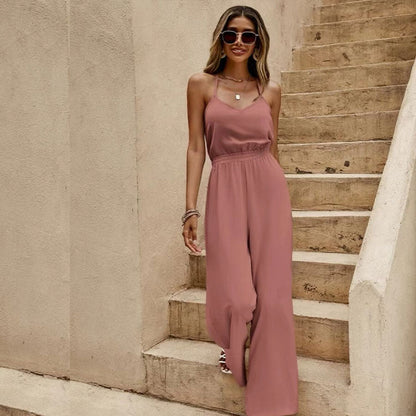 Vrouwelijke Jumpsuit Broekjurk Met Halsuitsnede - StudioMarella