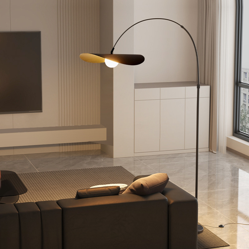 Boog Vloerlamp LED IJzer Acryl Zwart Woonkamer Leeshoek Staande Lamp Minimalistisch Wabi Sabi Booglamp Modern Interieur