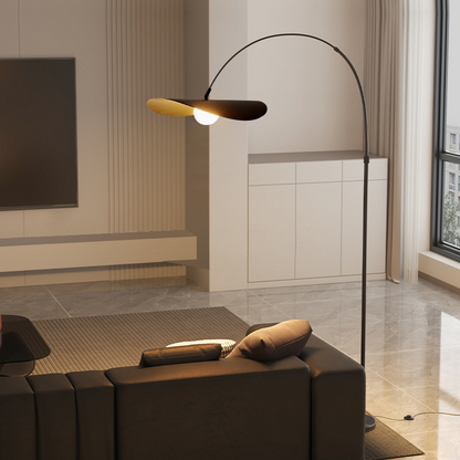 Boog Vloerlamp LED IJzer Acryl Zwart Woonkamer Leeshoek Staande Lamp Minimalistisch Wabi Sabi Booglamp Modern Interieur