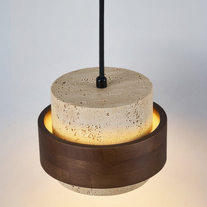 Ascend Retro Stenen Wabi-Sabi Hanglamp Travertijn Hout LED GX53 Eetkamer Verlichting Modern Minimalistisch
