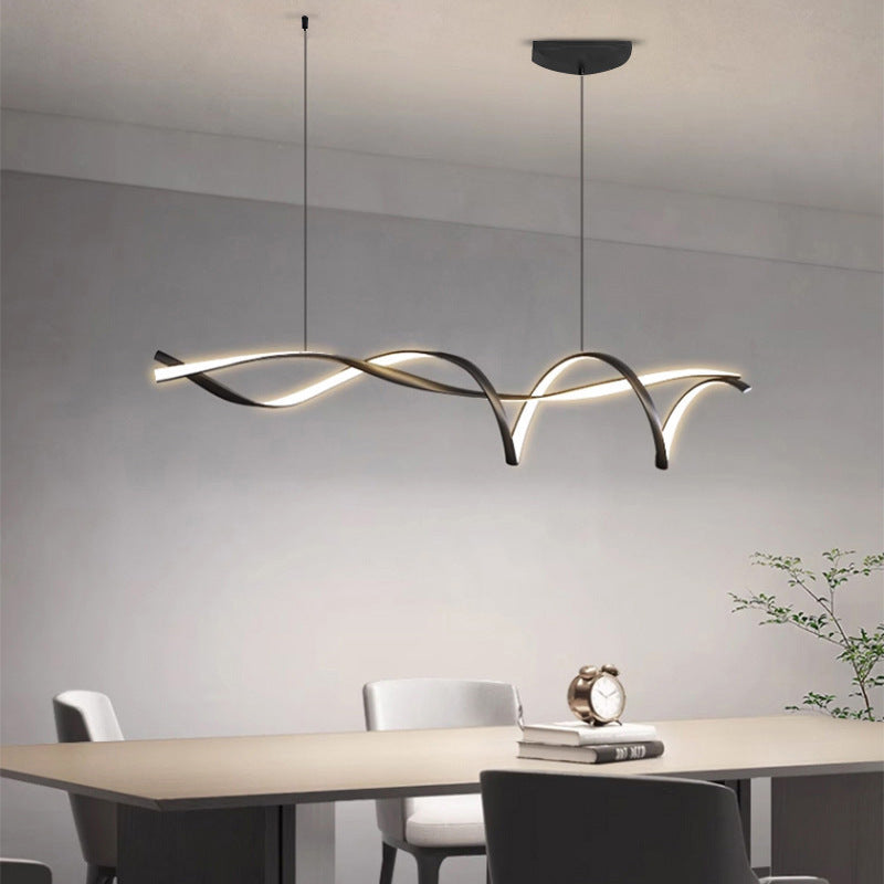 Scandinavische hanglamp keuken LED lineair L100-150cm zwart eettafel kookeiland moderne verlichting minimalistisch design dimbaar optioneel