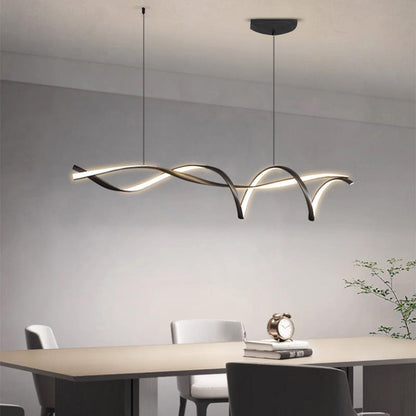 Scandinavische hanglamp keuken LED lineair L100-150cm zwart eettafel kookeiland moderne verlichting minimalistisch design dimbaar optioneel