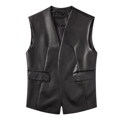 Dames Gilet van Imitatieleer Bodil Stijlvol