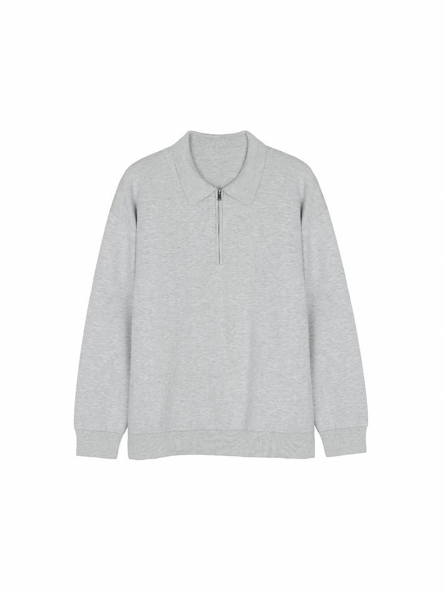 Soft sweatshirt met polokraag voor heren en dames