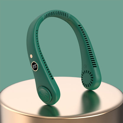 Draagbare Nekventilator Oplaadbaar 3 Snelheden LED-Display Handsfree Koeling voor Sport Outdoor Reizen