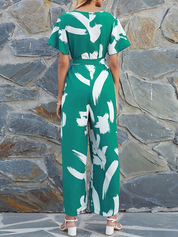 Vrouwelijke Jumpsuit Wijde Pijpen Chiffon Elegant