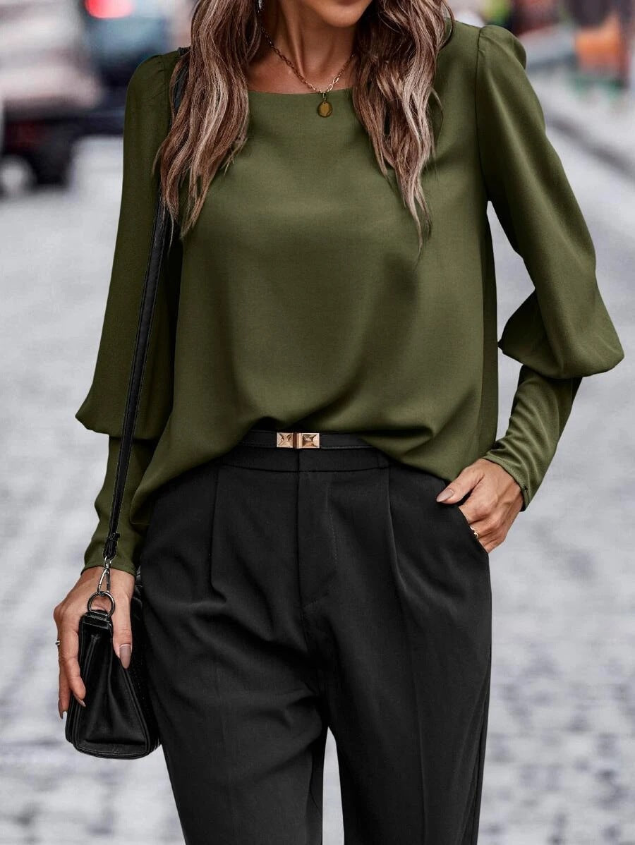 Vrouwelijke Blouse Satijn Luxe Losse Vorm
