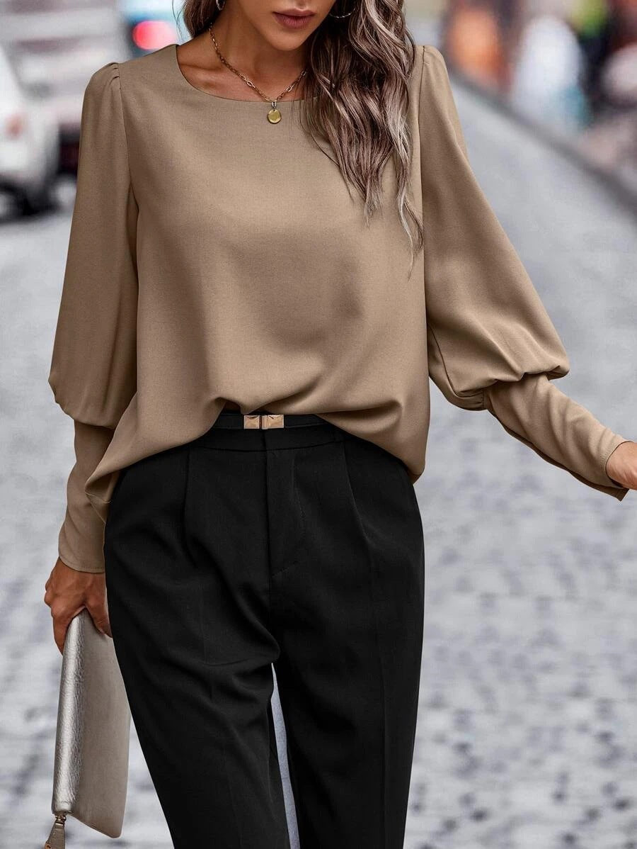 Vrouwelijke Blouse Satijn Luxe Losse Vorm - StudioMarella