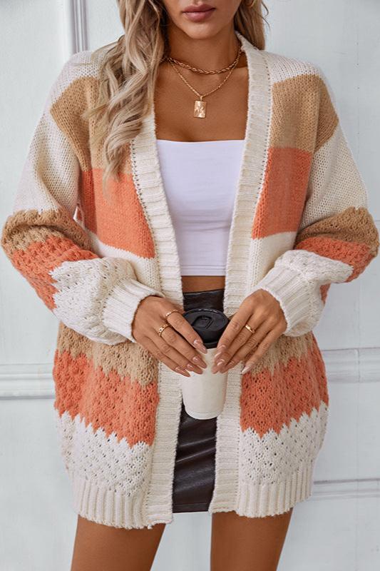 Gebreide Cardigan Warm Gestreept Gezellig