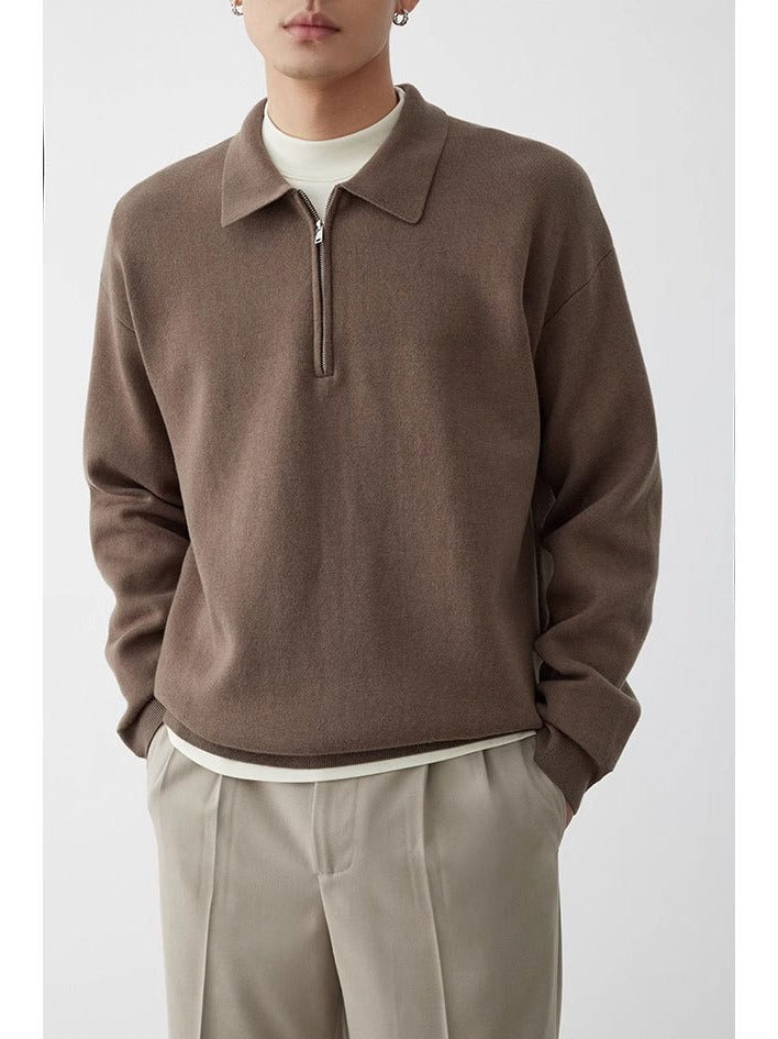 Soft sweatshirt met polokraag voor heren en dames