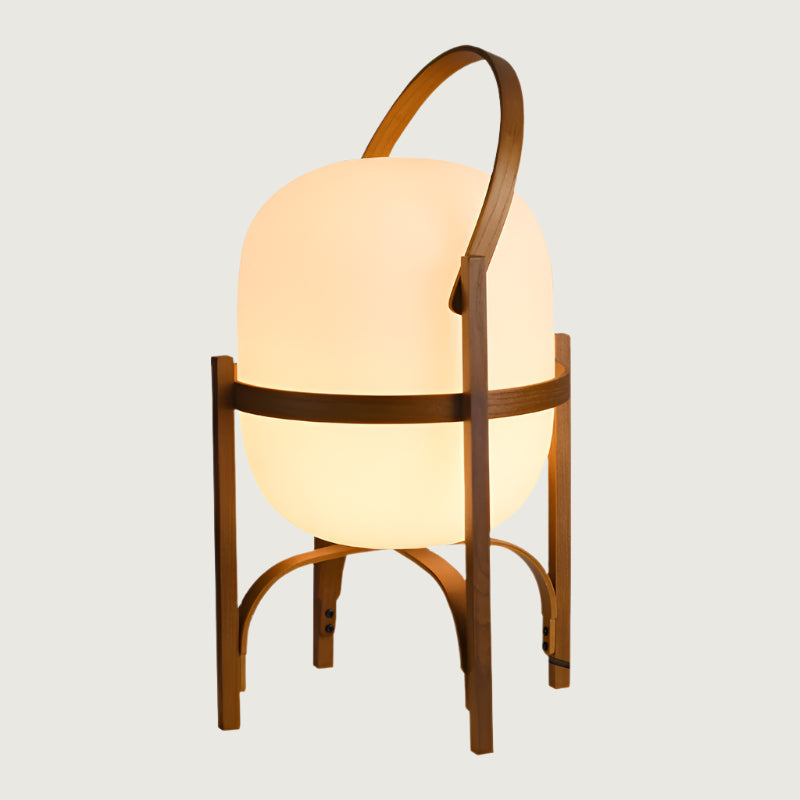 Tafellamp Hout Opaal Glas Naturel 3 Maten Woonkamer Slaapkamer Sfeerverlichting Staande Lamp Japandi Scandinavisch