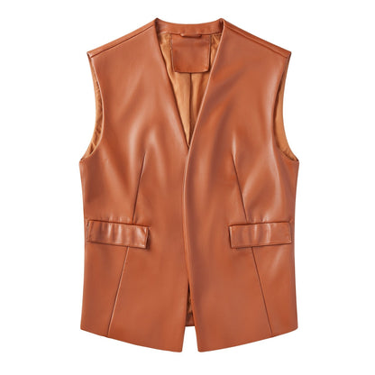 Dames Gilet van Imitatieleer Bodil Stijlvol
