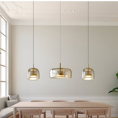 Hanglamp Rookglas Retro Trio Handgeblazen Dimbaar Verstelbaar Zwart
