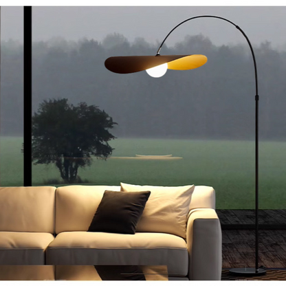 Boog Vloerlamp LED IJzer Acryl Zwart Woonkamer Leeshoek Staande Lamp Minimalistisch Wabi Sabi Booglamp Modern Interieur