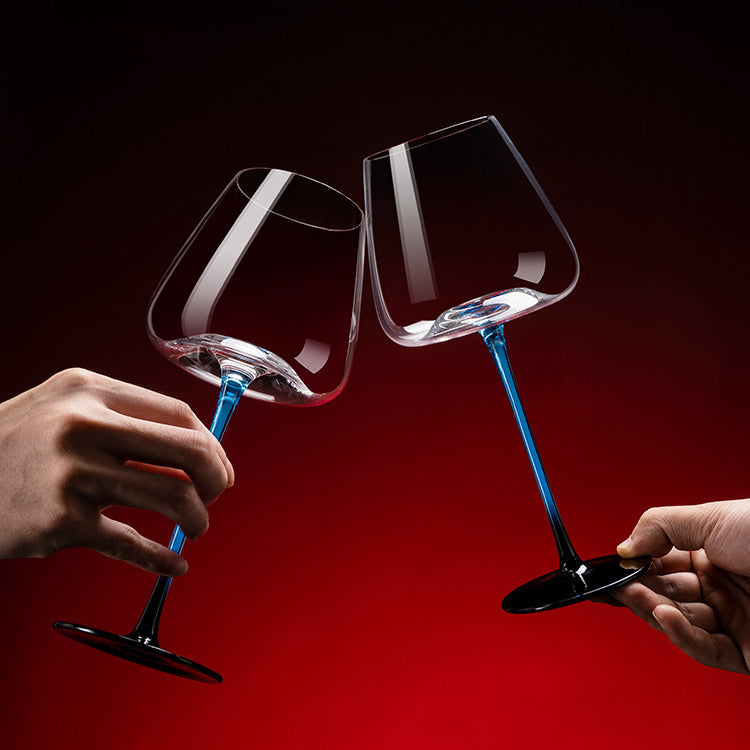 Wijnglas Blauwe Steel Bordeaux Karaf Set Handgeschilderd Glas Tafelstuk Wijn