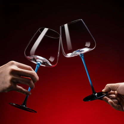 Wijnglas Blauwe Steel Bordeaux Karaf Set Handgeschilderd Glas Tafelstuk Wijn
