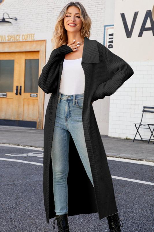 Lange Acryl Cardigan Warm en Stijlvol