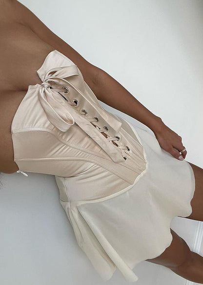 Dames Mini Jurk Corset Stijl Mouwloos Elegante Jurk