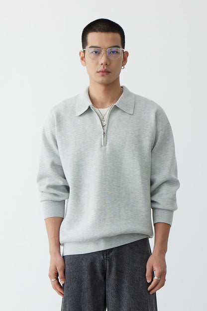 Soft sweatshirt met polokraag voor heren en dames