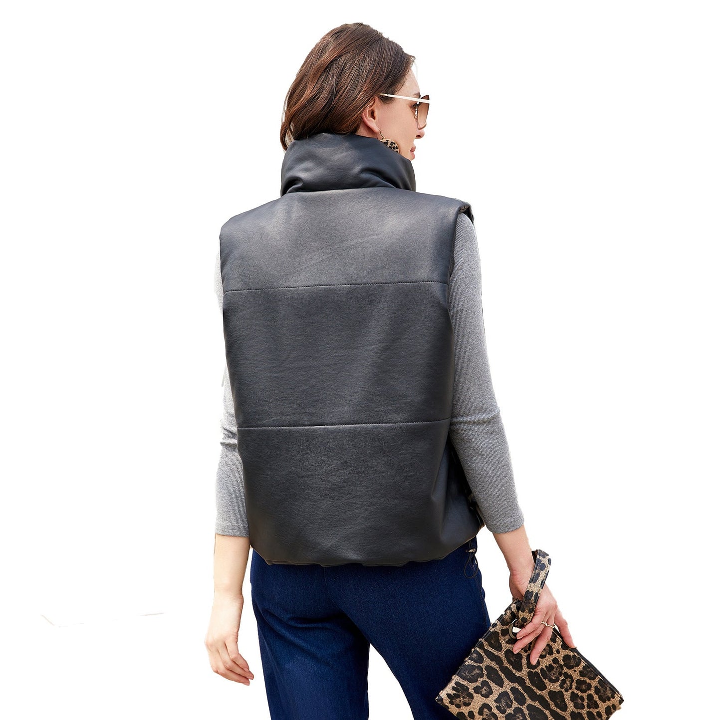 Dames Bodywarmer Warm Gewatteerd Met Hoge Kraag