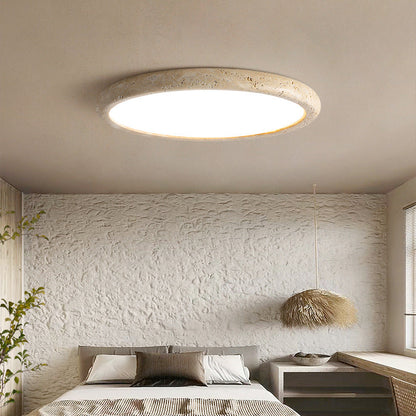 Stenen plafondlamp travertijn LED 3000K beige plafondverlichting slaapkamer woonkamer rond design Ø38 Ø48 Ø58